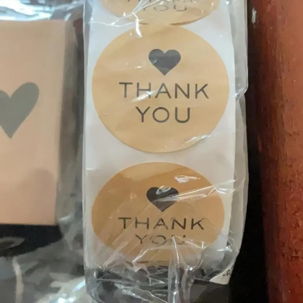 550 Thank you Kraft paper business cards and stickers